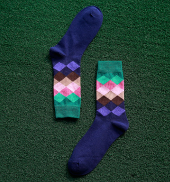 Colored diamond men's socks men's cotton socks long socks - CozyLooter