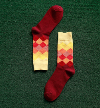 Colored diamond men's socks men's cotton socks long socks - CozyLooter