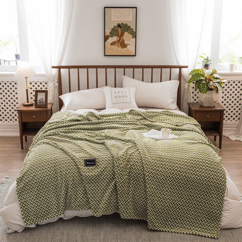 Autumn And Winter Milk Velvet Thickened Yarn-dyed Blankets Multifunctional Nap - CozyLooter