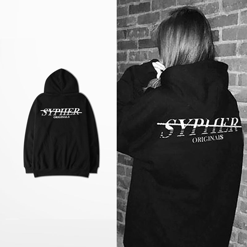 Retro Graffiti Hip-Hop Hip-hHop Hooded Plus Velvet Sweater Men's And Women's Hoodies - CozyLooter
