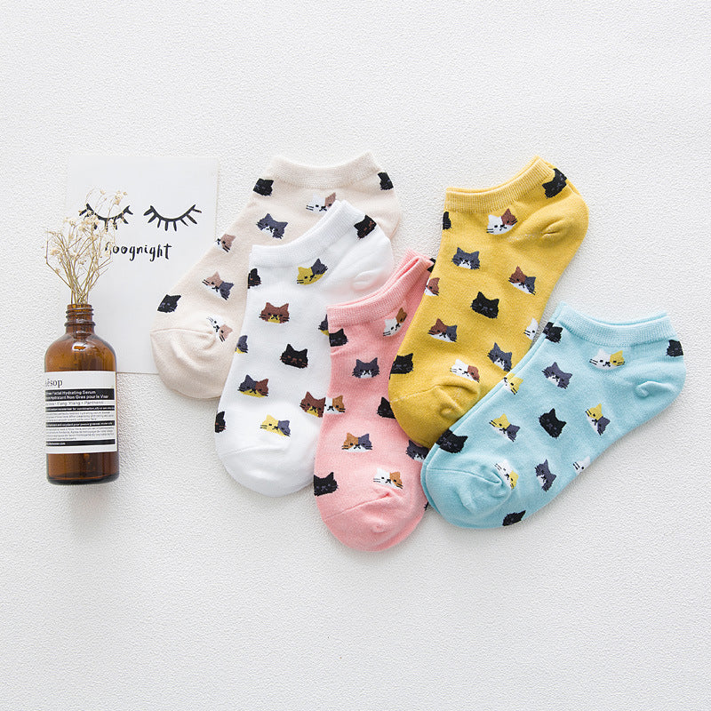 Women's Solid Color Socks Low Cut Shallow Mouth Leisure Boat Socks - CozyLooter