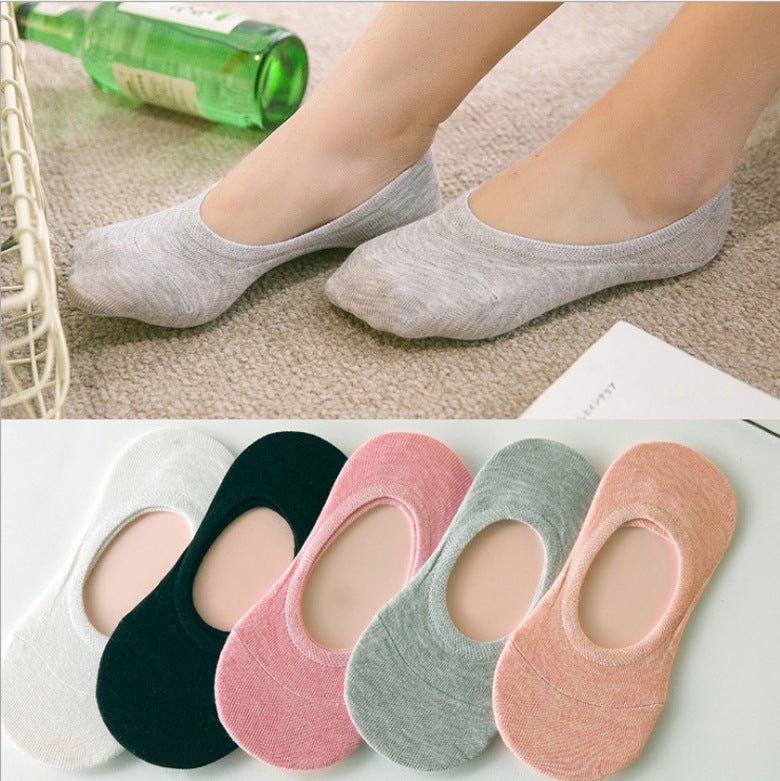 Women's Solid Color Socks Low Cut Shallow Mouth Leisure Boat Socks - CozyLooter