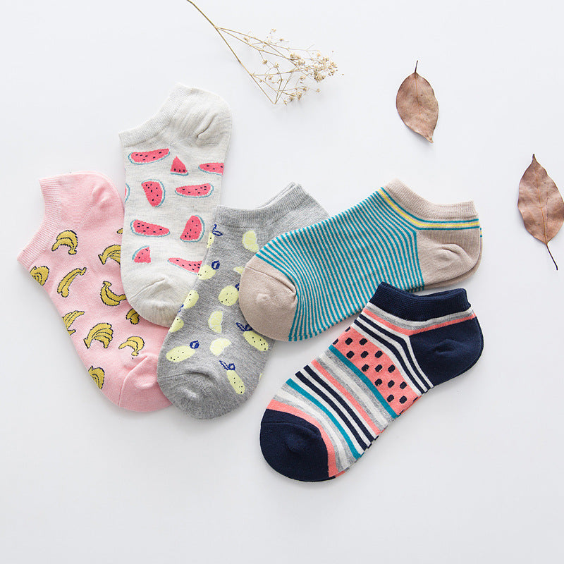 Women's Solid Color Socks Low Cut Shallow Mouth Leisure Boat Socks - CozyLooter