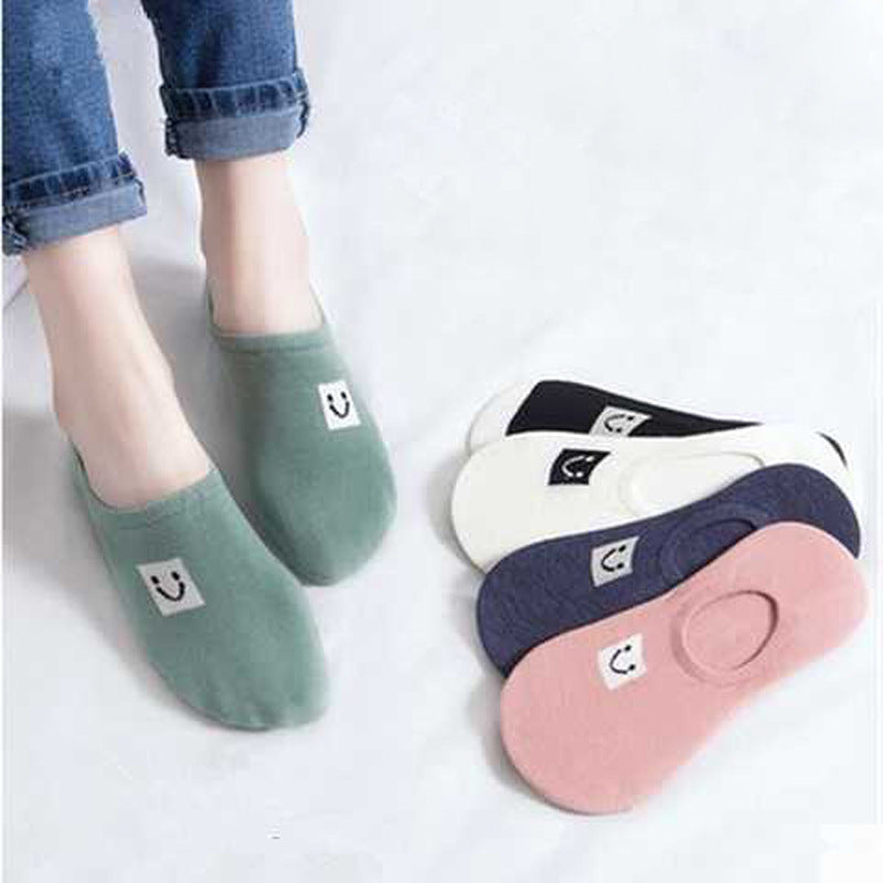 Women's Solid Color Socks Low Cut Shallow Mouth Leisure Boat Socks - CozyLooter