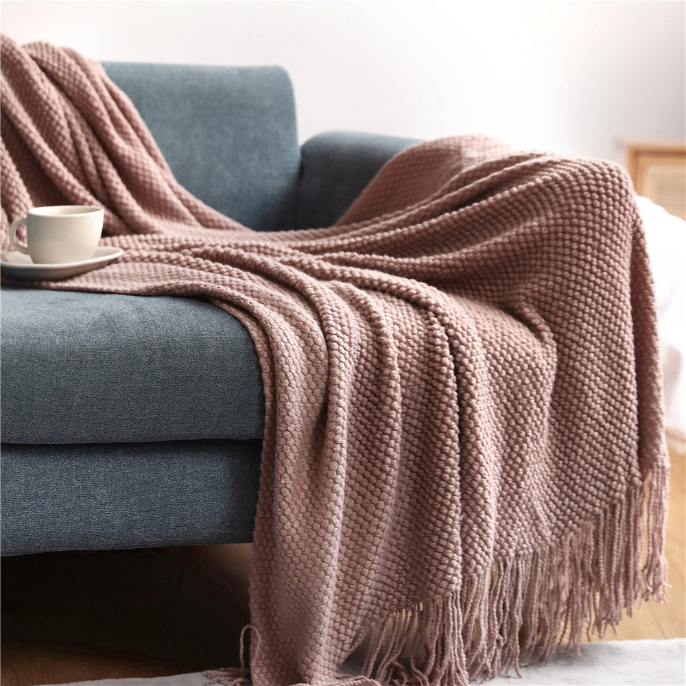 Sofa Blankets, Blankets, Blankets, Pineapple Grid Knitted Blankets - CozyLooter