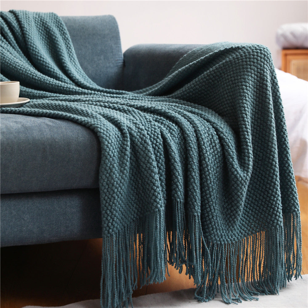 Sofa Blankets, Blankets, Blankets, Pineapple Grid Knitted Blankets - CozyLooter