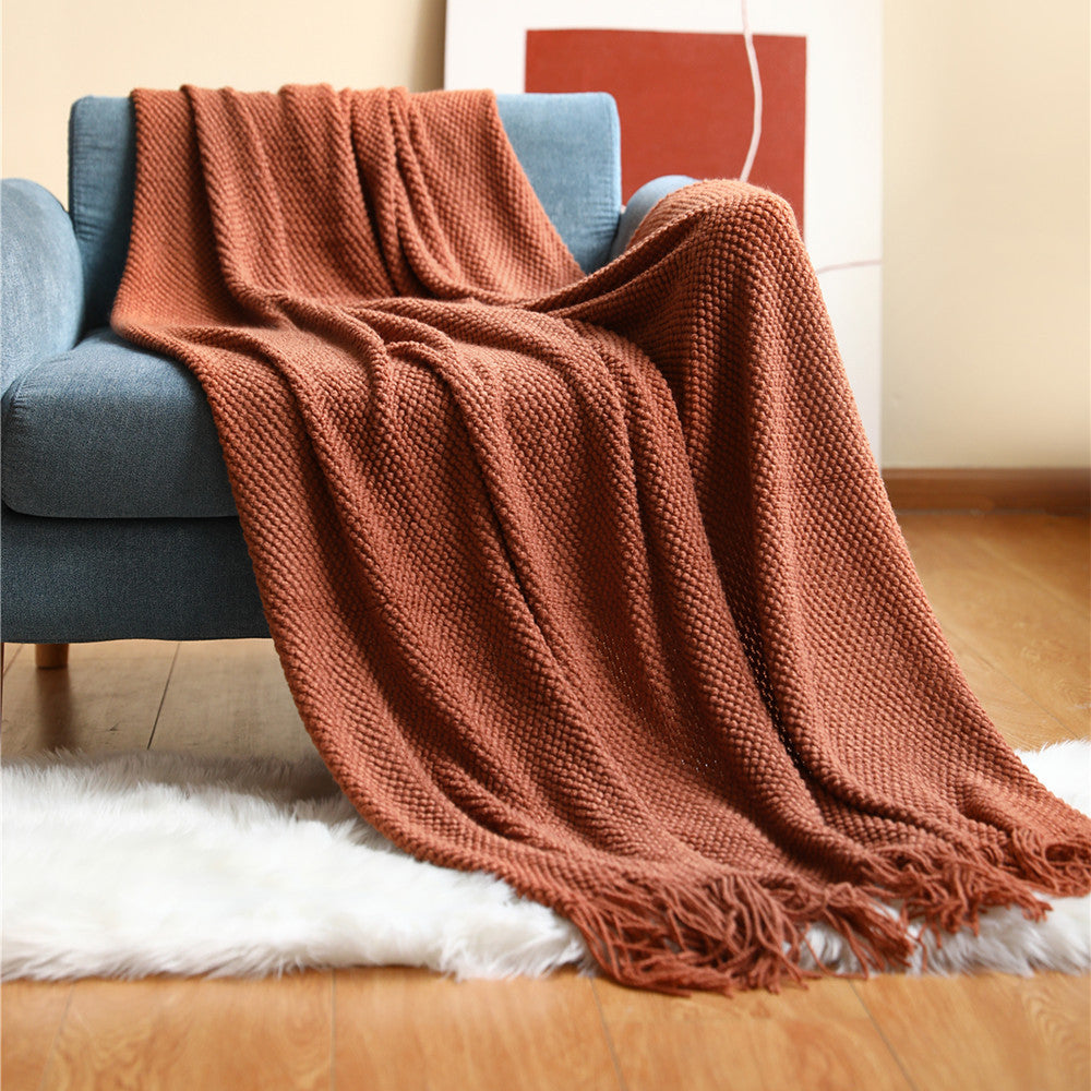 Sofa Blankets, Blankets, Blankets, Pineapple Grid Knitted Blankets - CozyLooter
