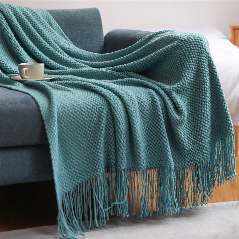 Sofa Blankets, Blankets, Blankets, Pineapple Grid Knitted Blankets - CozyLooter
