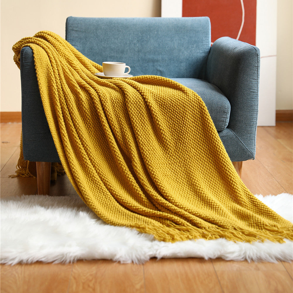 Sofa Blankets, Blankets, Blankets, Pineapple Grid Knitted Blankets - CozyLooter