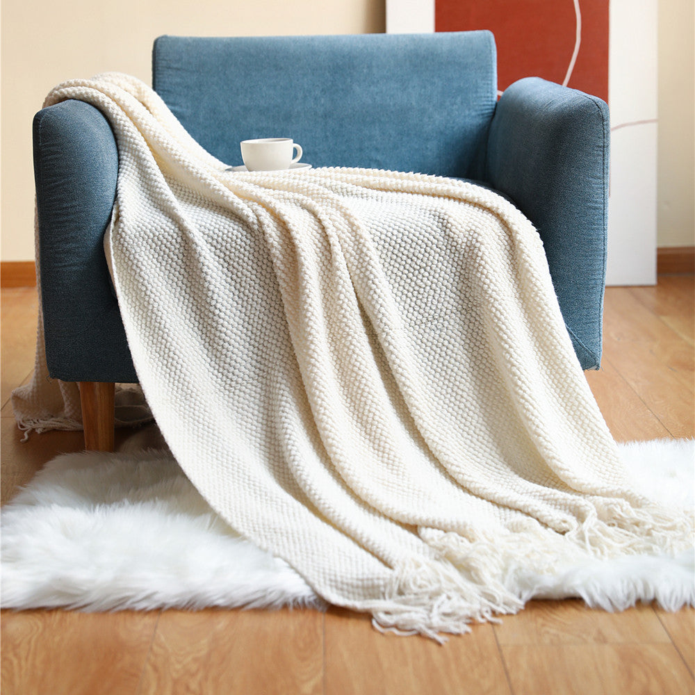 Sofa Blankets, Blankets, Blankets, Pineapple Grid Knitted Blankets - CozyLooter
