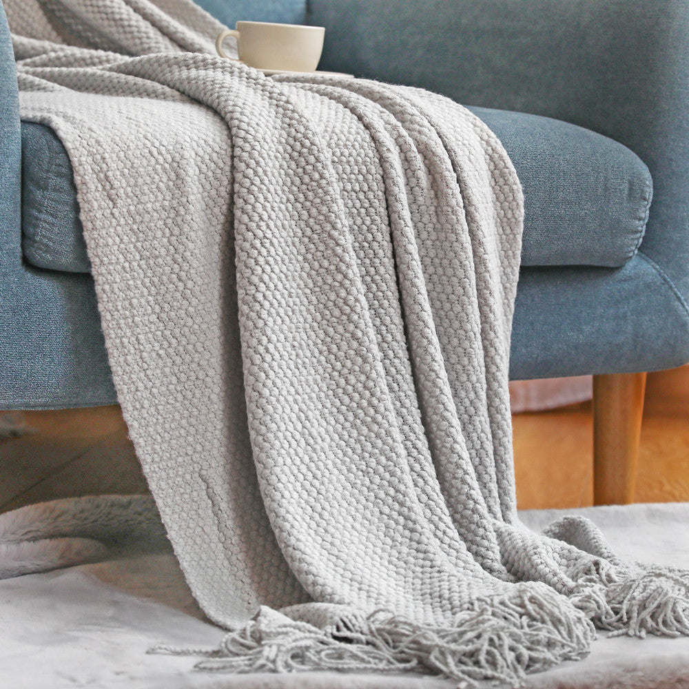 Sofa Blankets, Blankets, Blankets, Pineapple Grid Knitted Blankets - CozyLooter