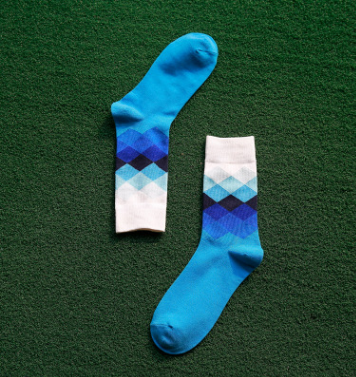 Colored diamond men's socks men's cotton socks long socks - CozyLooter