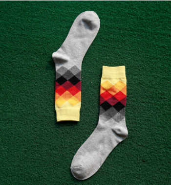 Colored diamond men's socks men's cotton socks long socks - CozyLooter