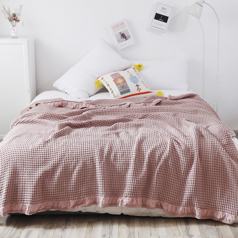 Home Fashion Waffle Towel Quilt Sofa Blanket - CozyLooter