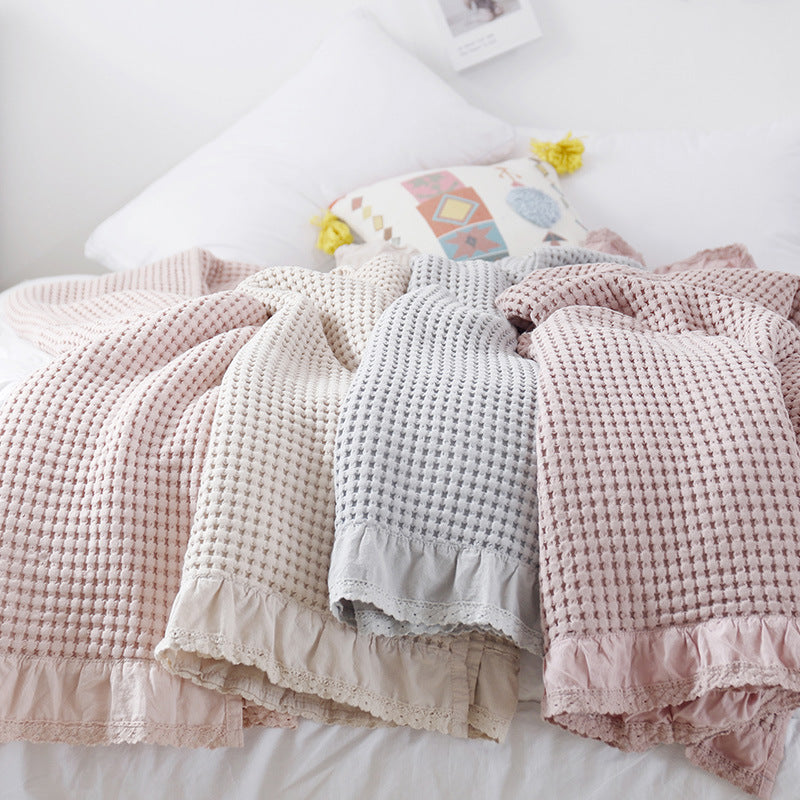 Home Fashion Waffle Towel Quilt Sofa Blanket - CozyLooter