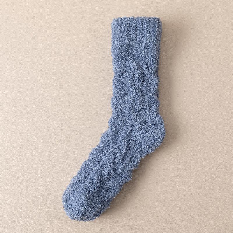 Winter Warm Fuzzy Coral Fleece Socks Women Men Velvet Thickened Home Sleepping Floor Socks - CozyLooter