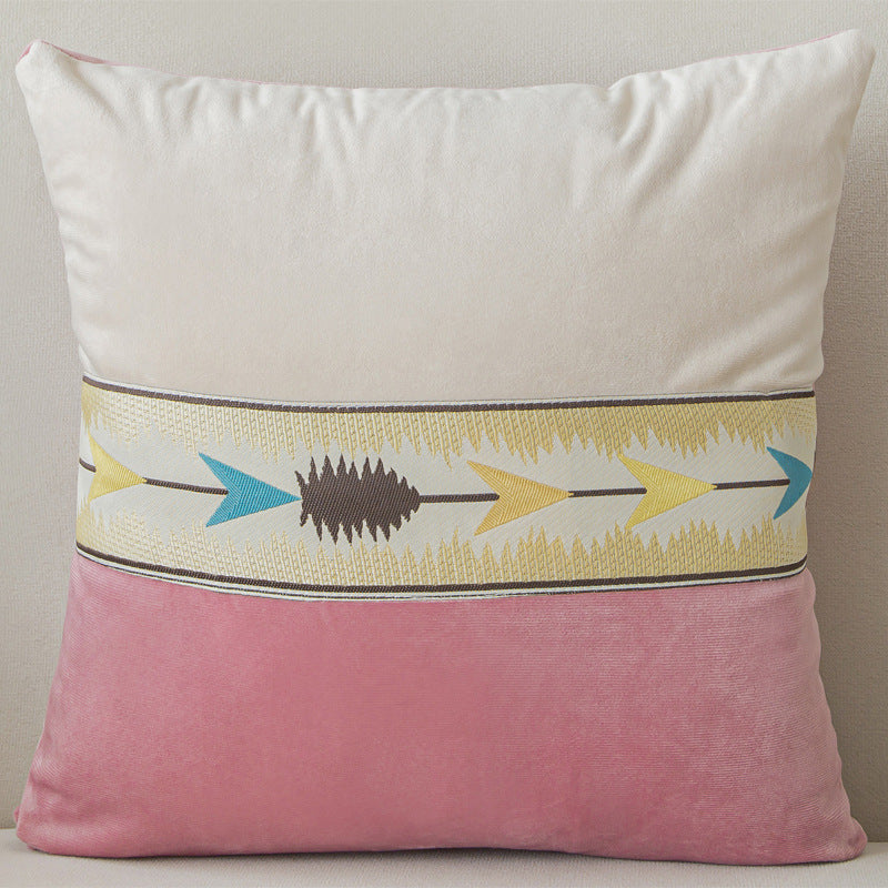 Solid Color Patchwork With Thickened Fabric Pillowcase Cover - CozyLooter