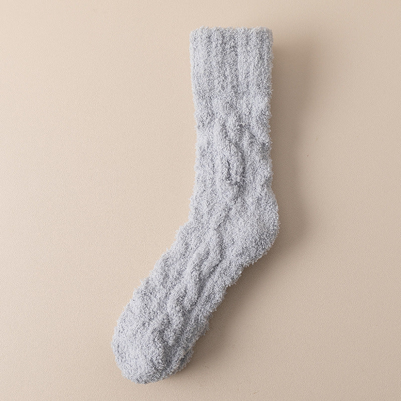 Winter Warm Fuzzy Coral Fleece Socks Women Men Velvet Thickened Home Sleepping Floor Socks - CozyLooter
