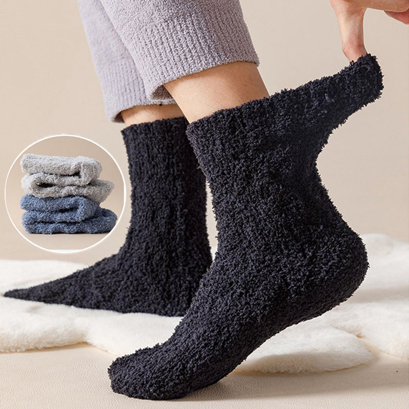 Winter Warm Fuzzy Coral Fleece Socks Women Men Velvet Thickened Home Sleepping Floor Socks - CozyLooter