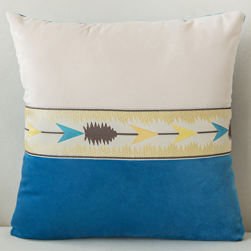 Solid Color Patchwork With Thickened Fabric Pillowcase Cover - CozyLooter