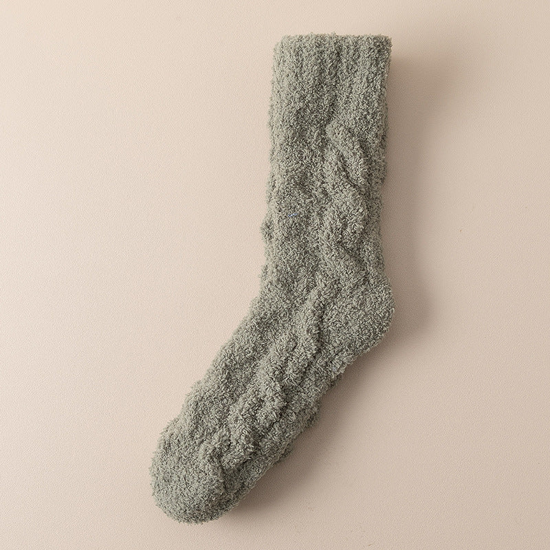 Winter Warm Fuzzy Coral Fleece Socks Women Men Velvet Thickened Home Sleepping Floor Socks - CozyLooter