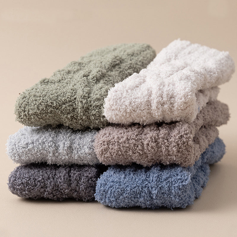 Winter Warm Fuzzy Coral Fleece Socks Women Men Velvet Thickened Home Sleepping Floor Socks - CozyLooter