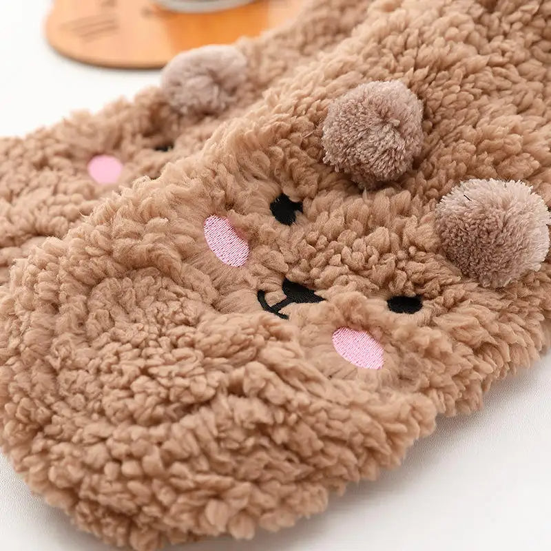 Cartoon Floor Winter Thick Polyester Fleece Fluffy Microfiber Women Fuzzy Socks Funny Fuzzy Dog Slipper Socks For Women Cute Fluffy Thick Warm Winter Socks Microfiber Soft Home Socks Christmas Gift - CozyLooter