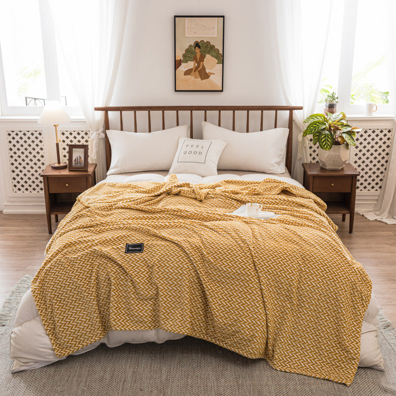 Autumn And Winter Milk Velvet Thickened Yarn-dyed Blankets Multifunctional Nap - CozyLooter