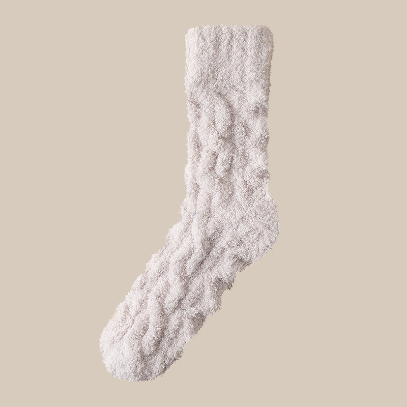 Winter Warm Fuzzy Coral Fleece Socks Women Men Velvet Thickened Home Sleepping Floor Socks - CozyLooter