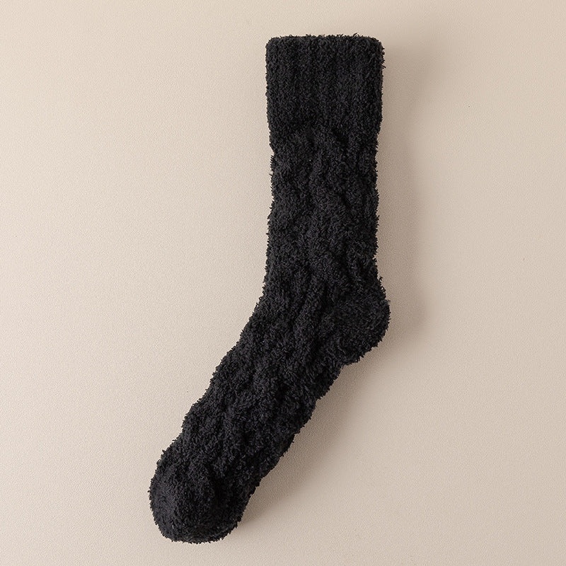 Winter Warm Fuzzy Coral Fleece Socks Women Men Velvet Thickened Home Sleepping Floor Socks - CozyLooter