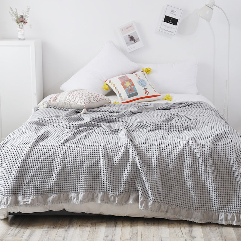 Home Fashion Waffle Towel Quilt Sofa Blanket - CozyLooter