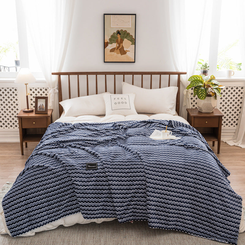 Autumn And Winter Milk Velvet Thickened Yarn-dyed Blankets Multifunctional Nap - CozyLooter
