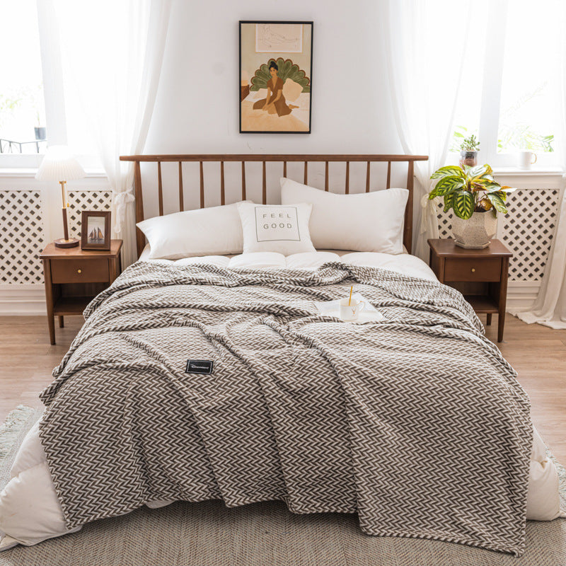 Autumn And Winter Milk Velvet Thickened Yarn-dyed Blankets Multifunctional Nap - CozyLooter