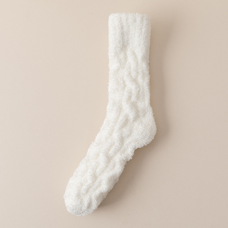 Winter Warm Fuzzy Coral Fleece Socks Women Men Velvet Thickened Home Sleepping Floor Socks - CozyLooter