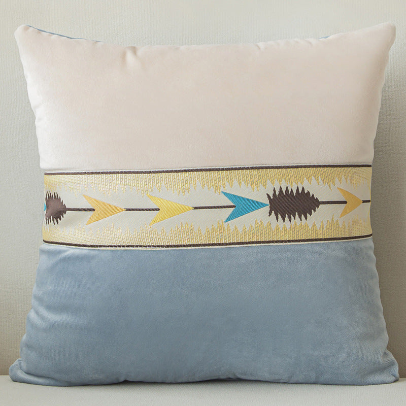 Solid Color Patchwork With Thickened Fabric Pillowcase Cover - CozyLooter