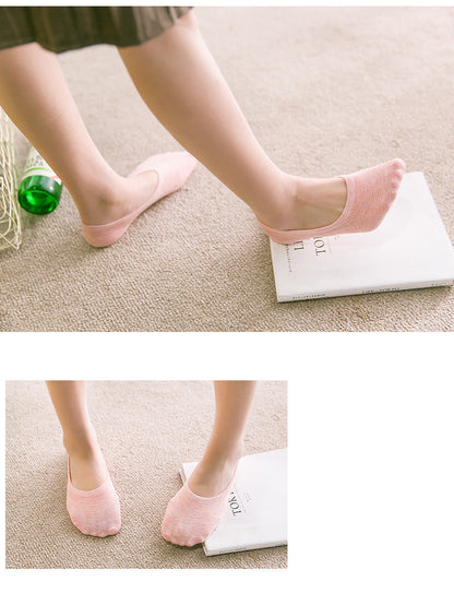 Women's Solid Color Socks Low Cut Shallow Mouth Leisure Boat Socks - CozyLooter