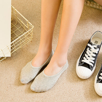 Women's Solid Color Socks Low Cut Shallow Mouth Leisure Boat Socks - CozyLooter