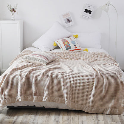 Home Fashion Waffle Towel Quilt Sofa Blanket - CozyLooter