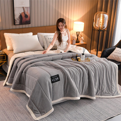 Thick Warm Winter Bed Blankets Wool Blanket Bedspread - CozyLooter