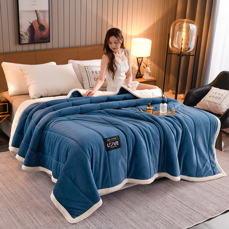 Thick Warm Winter Bed Blankets Wool Blanket Bedspread - CozyLooter