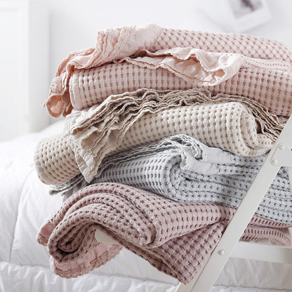 Home Fashion Waffle Towel Quilt Sofa Blanket - CozyLooter